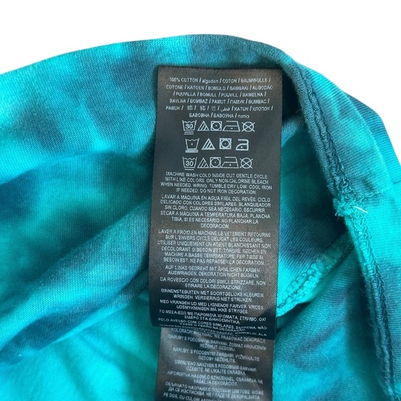 GUESS Originals Tie-Dye Short Sleeve Flag Graphic Tee in Blue Men’s XS - Picture 5 of 5